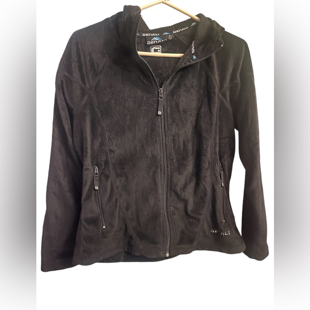 Women’s Denali black fleece zip up hoodie size medium cozy fall athletic spring